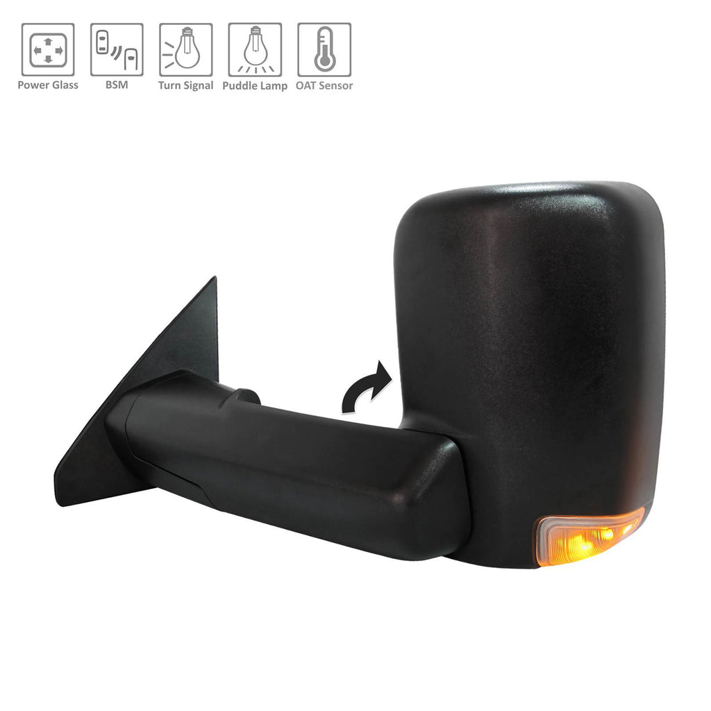 Driver Side Power Tow Style Door Mirearor For Ram Pickup-ram-1500 2019-2024(CH1320461)