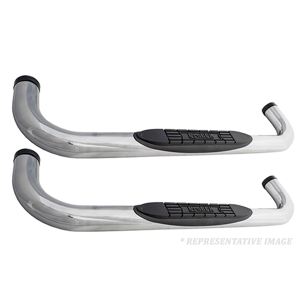 Driver And Passenger Side Pair Of Round Stainless Steel Nerf Bars For Super Cab Models For Ford Pickup Ford Lightduty 2000-2003(EFX21003)