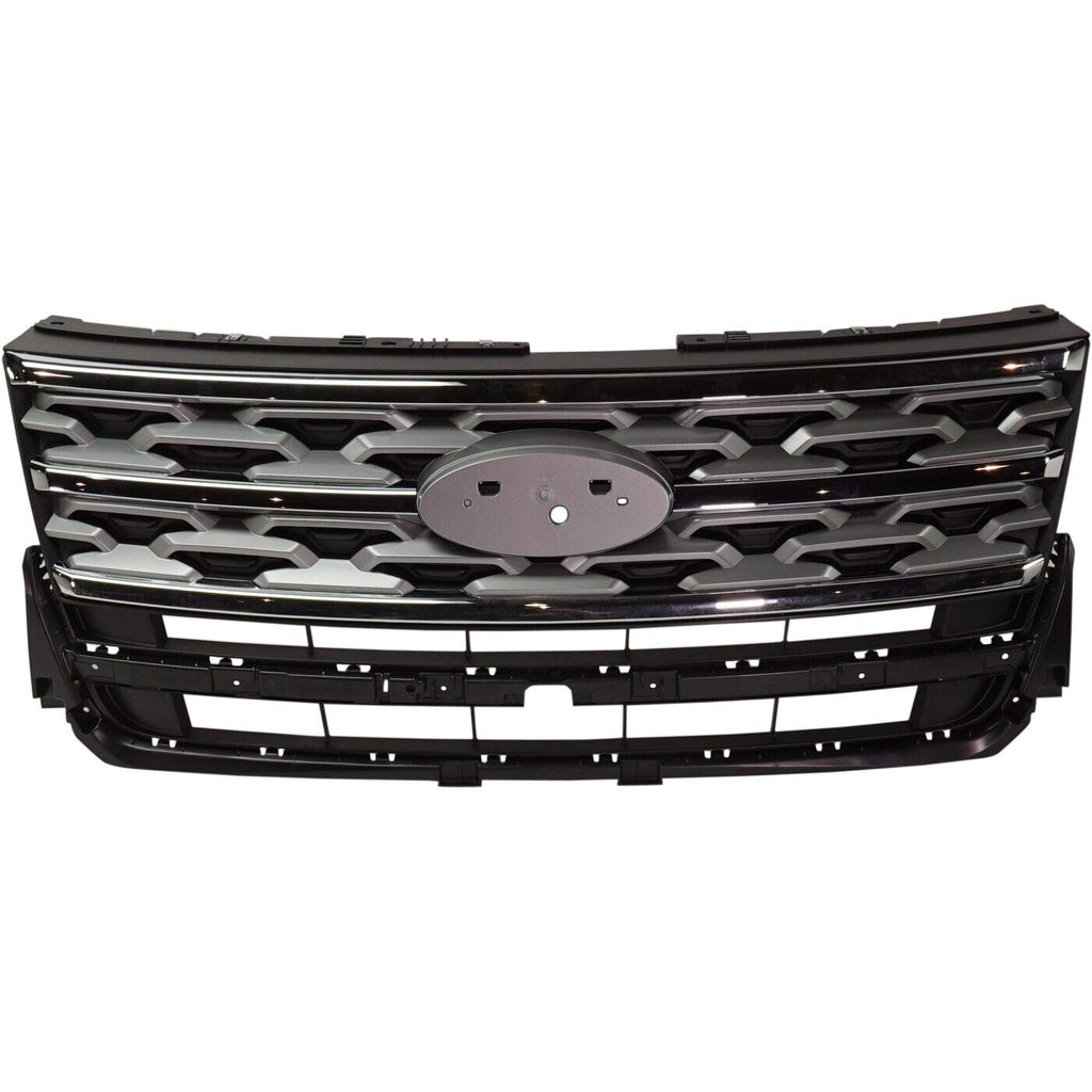 Grille Front Silver Gray Withchrome Molding For Ford Explorer Limited 2018-2018(FO1200626)