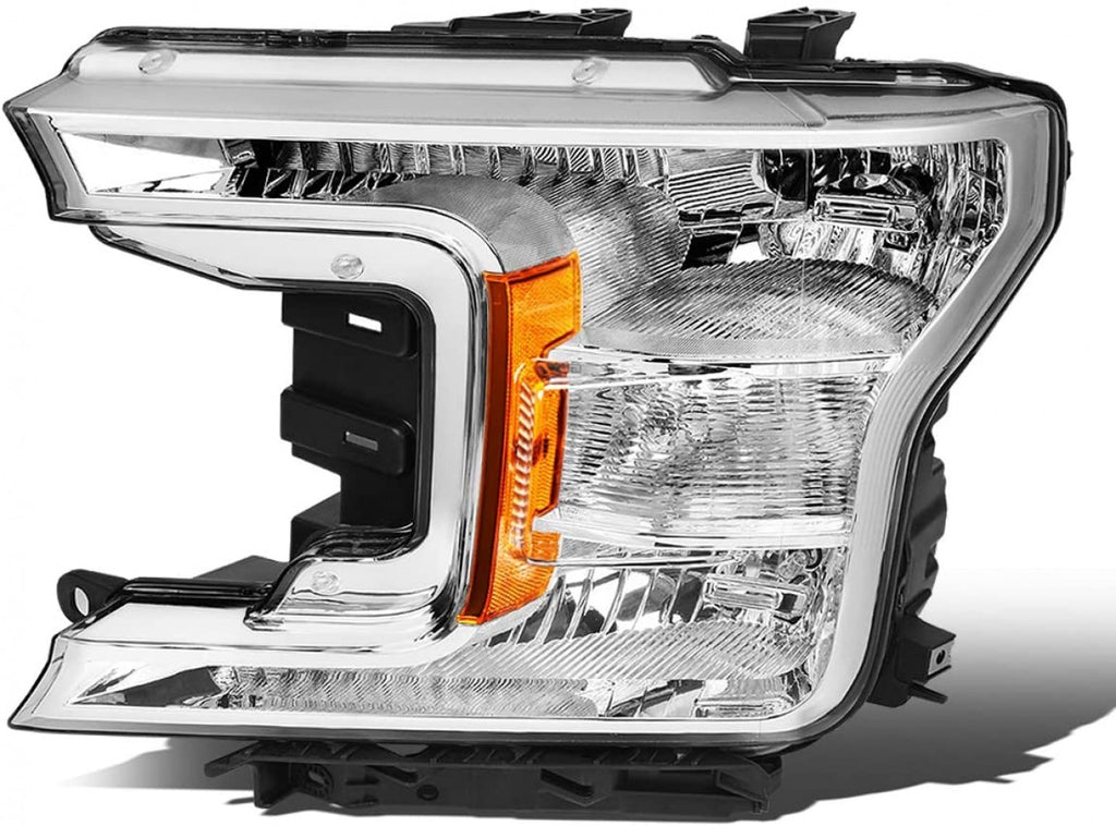 Head Lamp Driver Side Halogen Withchrome Housing For Base Models Frontom 12/17 Hq For Ford Pickup F150&nbsp; - &nbsp;2015-2020 2018-2020(FO2502372)