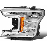 Head Lamp Driver Side Halogen Withchrome Housing For Base Models Frontom 12/17 Hq For Ford Pickup F150&nbsp; - &nbsp;2015-2020 2018-2020(FO2502372)
