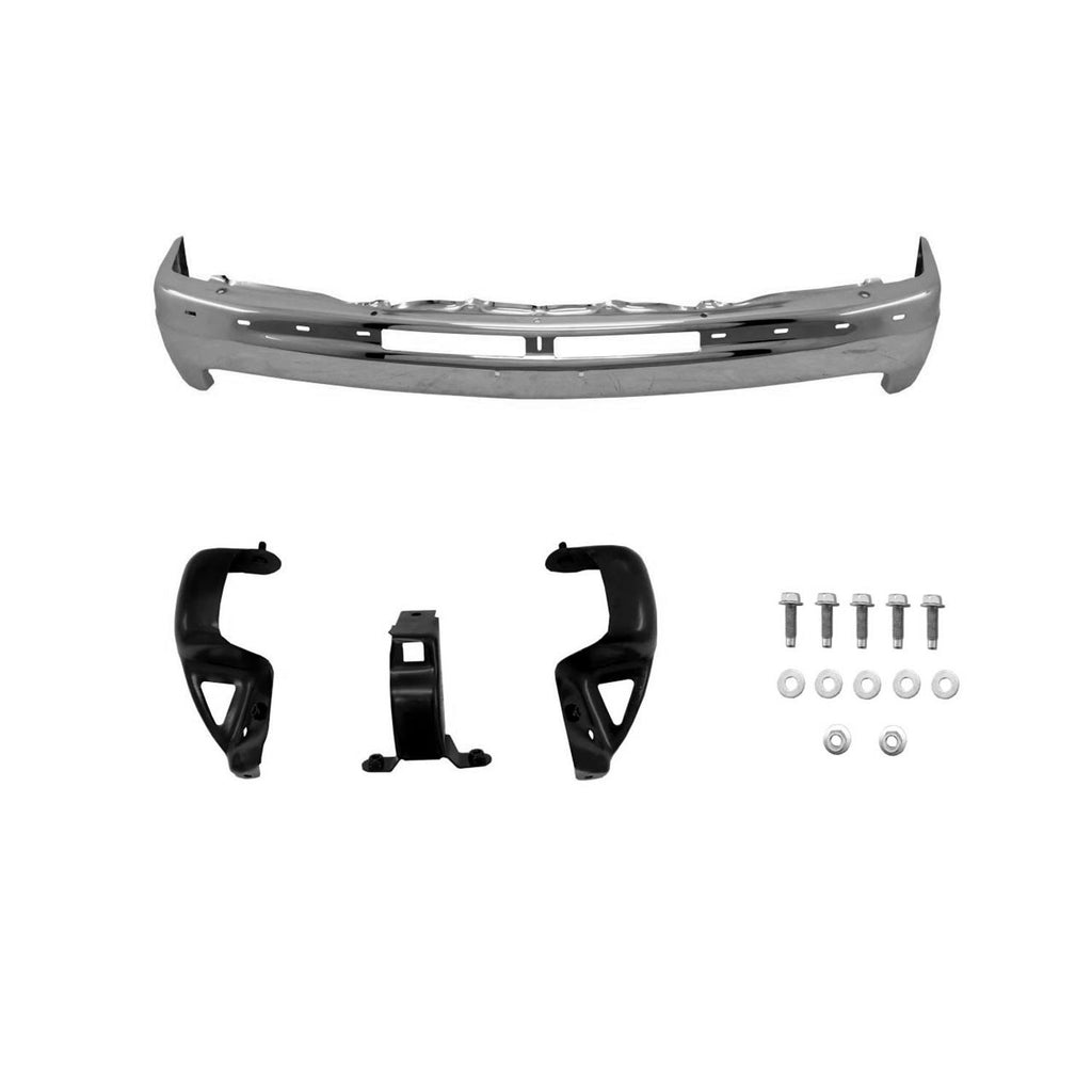 Frontont Bumper Assembly [includes Driver And Passenger Outer Brackets Plus Center Bracket] Chrome For Chevrolet Suburban 1500 2500 2000-2006(GM1003127)