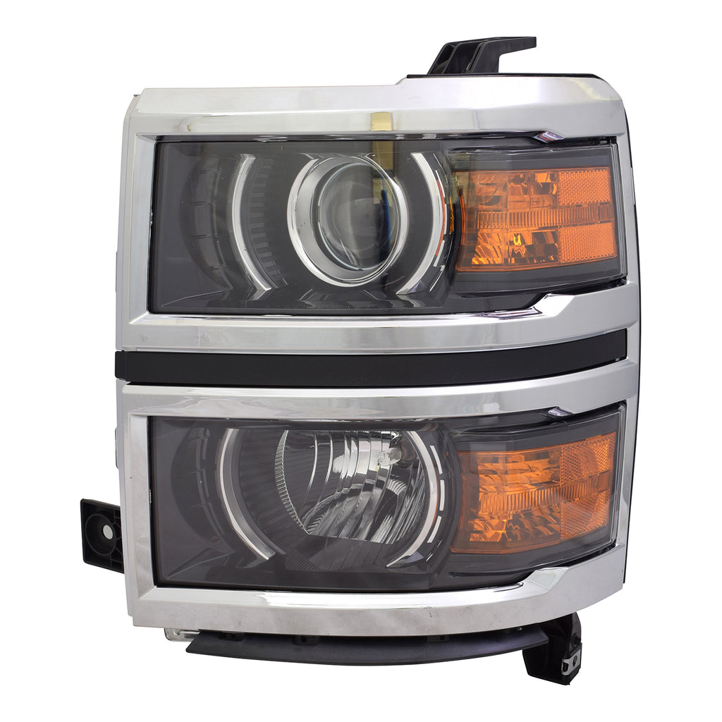 CAPA Certified Driver Side Halogen Projector Style Headlight Assembly For Chevrolet Pickup Chevy Silverado 1500 2014-2015(GM2502389C)