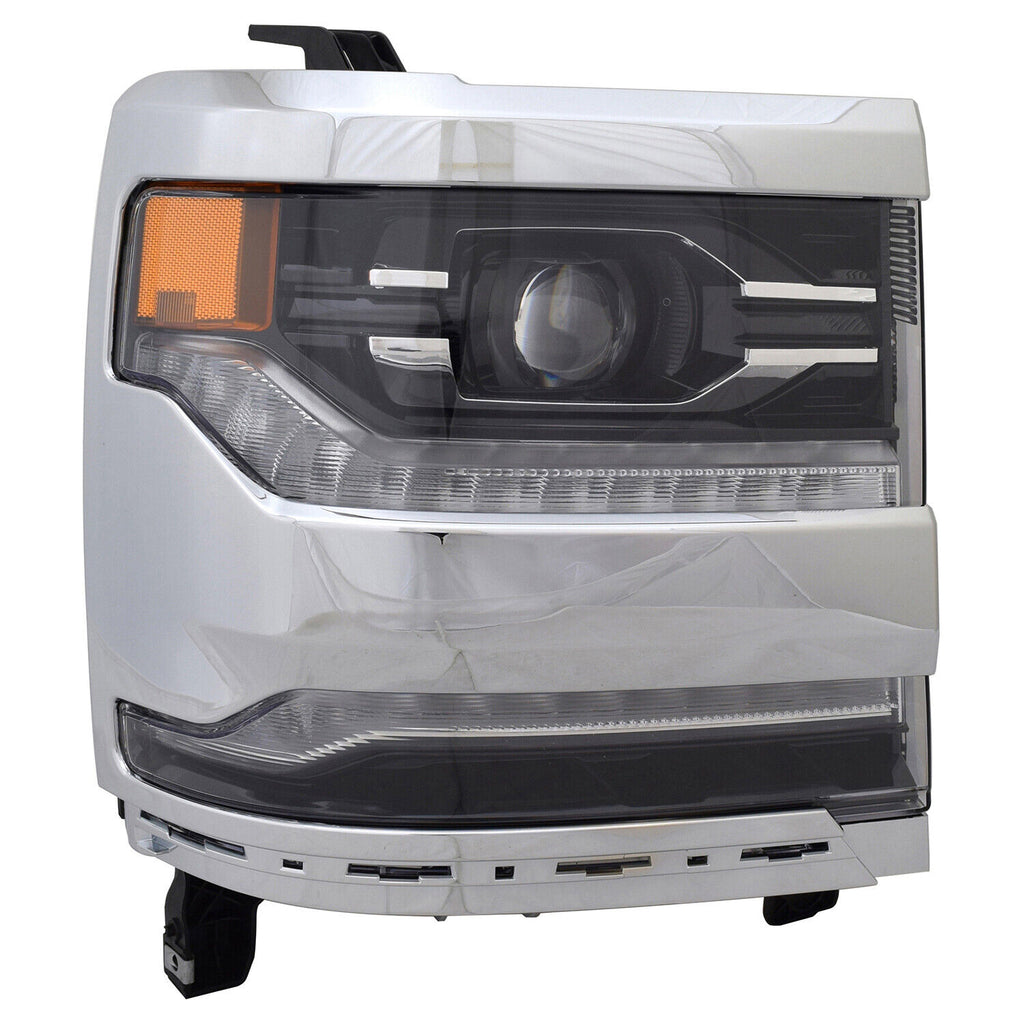 Head Lamp Passenger Side Led Chrome Bezel Hq For Chevrolet Pickup Chevy Silverado 1500&nbsp; - &nbsp;2014-2020 2016-2018(GM2503452)