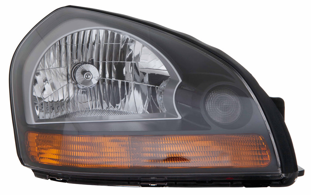 Head Lamp Passenger Side Orange Reflector Black Bezel Hq For Hyundai Tucson 2008-2009(HY2503165)